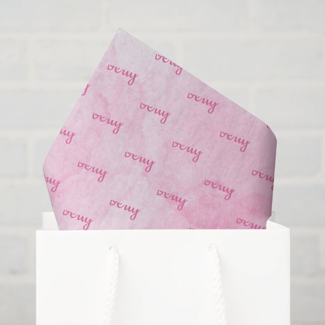 Rosa personalisierter Name Seidenpapier (Geschenktüte)