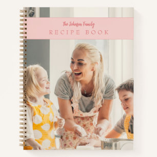 Rosa personalisiertes Foto-Familienrezeptbuch Notizbuch