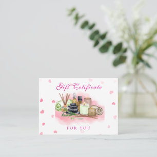 Rosa personalisiertes Foto-Spa/Salon-Geschenkgutsc Mitteilungskarte