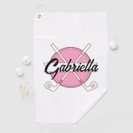 Rosa personalisiertes Golf-Monogramm Golfhandtuch