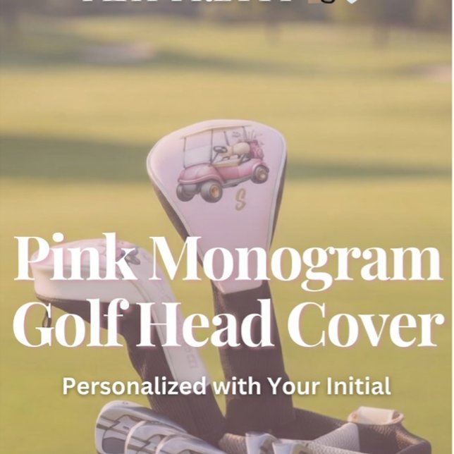 Rosa personalisiertes Monogramm-Design Custom Golf Headcover (Von Creator hochgeladen)