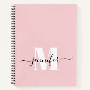 Rosa Personalisiertes Sketchbook Monogram Name Notizbuch