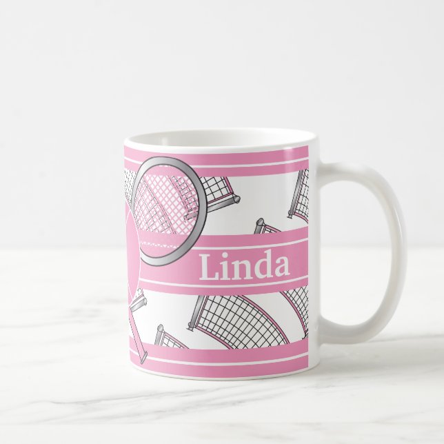 Rosa personifizieren Tennis Kaffeetasse (Rechts)