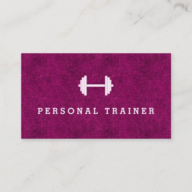 Rosa persönliche Trainer-Fitness-Geschäftskarten Visitenkarte (Vorderseite)
