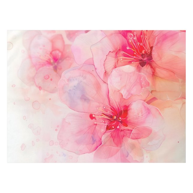Rosa Petal Elegance Tischdecke (Vorderseite (Horizontal))