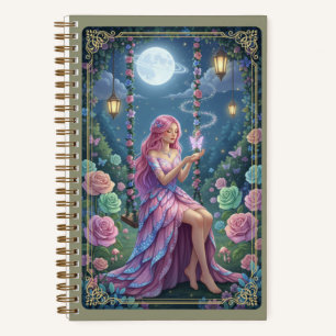 Rosa Petal-Kleid & Journal der leuchtenden Schmett Notizbuch