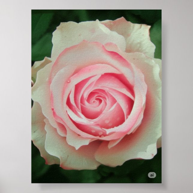 Rosa-Petal-Spirale Poster (Vorne)