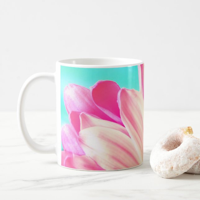Rosa Petals Kaffeetasse (Mit Donut)