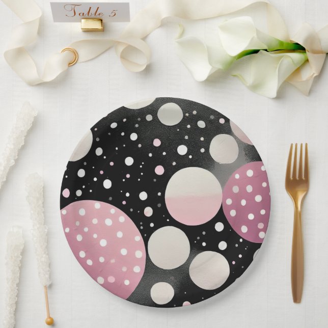 Rosa Petals Pappteller (Hochzeit)