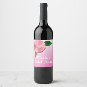 Rosa Petunias Elegantes Brautparty Weinkeller Weinetikett