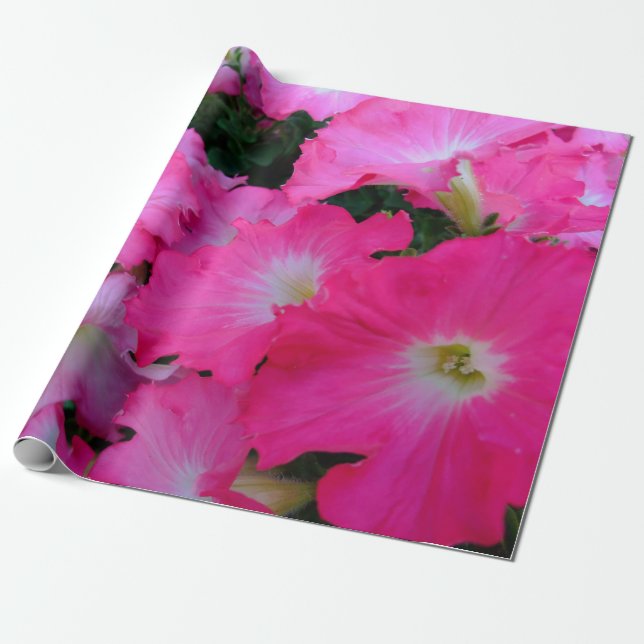 Rosa Petunien Geschenkpapier (Ungerollt)