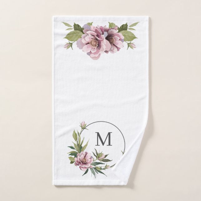 Rosa Pfannenbäume personalisiert erste Monogramm Handtuch (Handtuch)