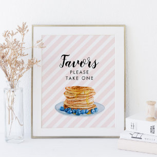 Rosa Pfannkuchen Brautparty-Brunch-Geschenk Schild