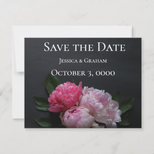 Rosa Pfennige auf dunklem Hintergrund Save The Date