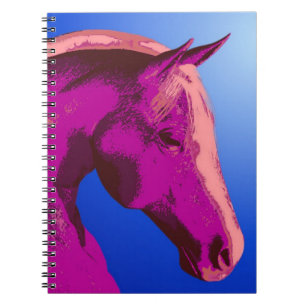 Rosa Pferd Head Abstrakte Tier Art Notebook Notizblock