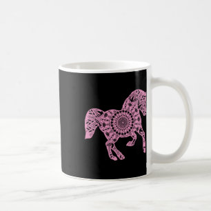 Rosa Pferd Mandala T Shirt für Reiten Kaffeetasse