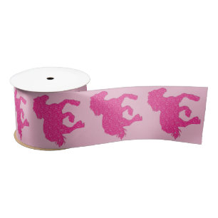rosa Pferd Satinband