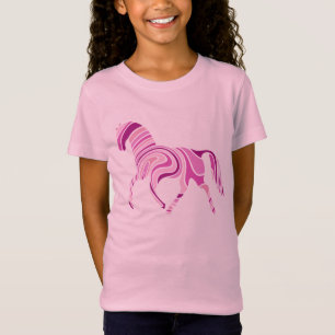 Rosa Pferdegestreifte Schatten des Rosas T-Shirt
