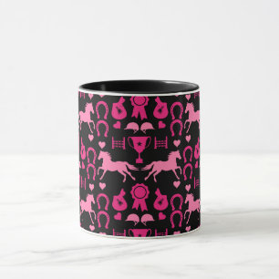 Rosa Pferdereiten Tasse
