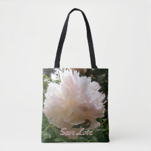 Rosa Pfingstrose Blossom.text. Tasche