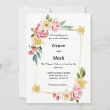 Rosa Pfingstrose und gelbe Osterglocke Hochzeitsei