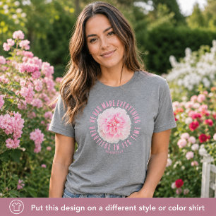 Rosa Pfingstrosen-Bibelvers Floral Glaube Babyblau T-Shirt