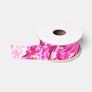 Rosa Pfingstrosen-Blumegrosgrain-Band Ripsband