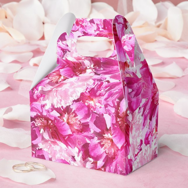 Rosa Pfingstrosen-Blumen-Geschenkboxen Geschenkschachtel (Hochzeit)