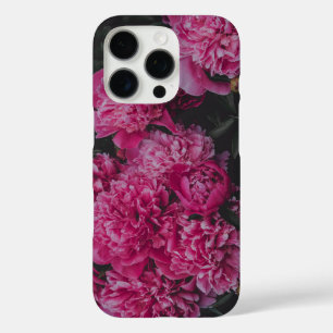 Rosa Pfingstrosen, dunkle, stimmungsvolle Ästhetik iPhone 16 Pro Hülle
