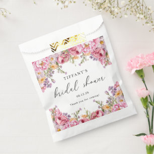 Rosa Pfingstrosen Florales Bridal Shower Dankeschö Geschenktütchen