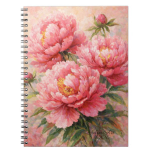 Rosa Pfingstrosen-Garten Floral Notizblock