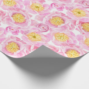 Rosa Pfingstrosen Geschenkpapier