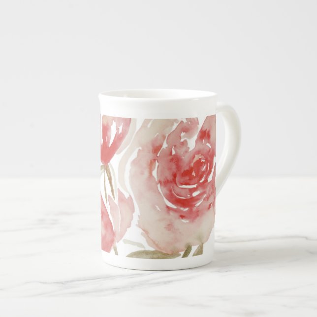 Rosa Pfingstrosen-hohe Tasse (Vorderseite Rechts)