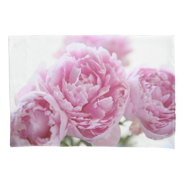 Rosa Pfingstrosen Kissenbezug (Vorderseite)