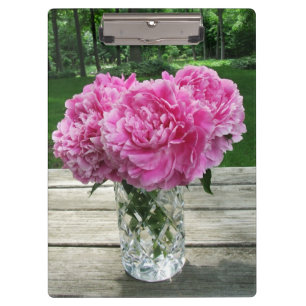 Rosa Pfingstrosen-Klemmbrett Klemmbrett