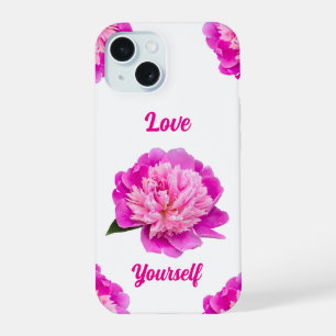Rosa Pfingstrosen-Liebe-Dich-Selbst-Handyhülle iPhone 15 Hülle