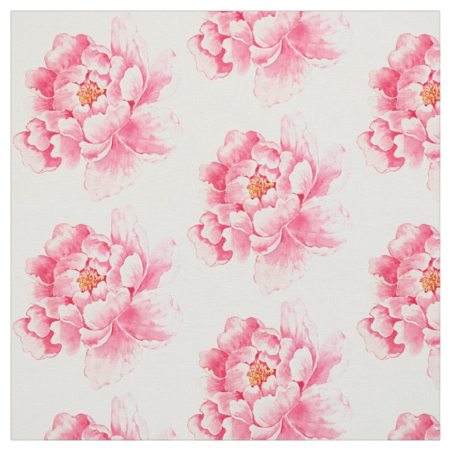 Rosa Pfingstrosen mit Blumen Stoff (Muster)