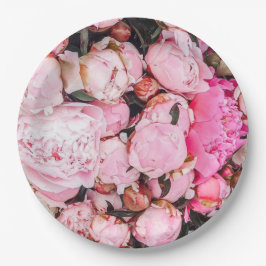 Rosa Pfingstrosen-Party-Entwurf Pappteller