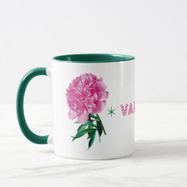 Rosa Pfingstrosen-Star Mädchenhaft Moderne Anpassu Tasse