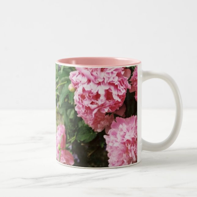 rosa Pfingstrosen Zweifarbige Tasse (Rechts)