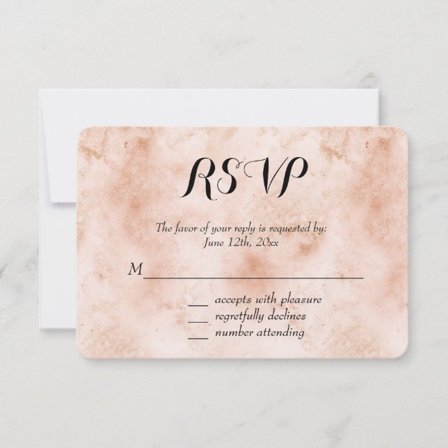 Rosa Pfirsich Abstrakte UAWG RSVP Karte (Vorderseite)