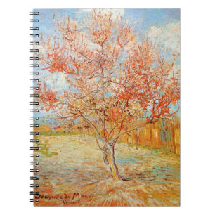 Rosa Pfirsich-Baum Van Gogh im Blüten-Notizbuch Notizblock