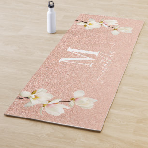 Rosa Pfirsich Girl Glitzer Magnolia Yogamatte