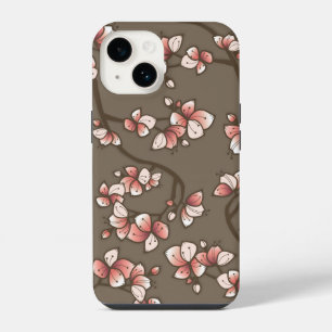 Rosa Pfirsich-Kirschblüten Elegante Sakura Floral iPhone Hülle