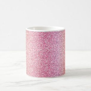 Rosa Pfirsich-Kunstglitter Kaffeetasse