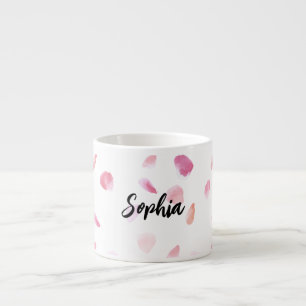 Rosa Pfirsich-Rosenblüten Floral Espressotasse