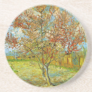 Rosa Pfirsichbaum in Blüte von Vincent van Gogh Getränkeuntersetzer