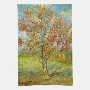 Rosa Pfirsichbaum in Blüte von Vincent van Gogh Küchentuch