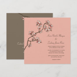Rosa Pfirsichblüten Sakura Chinesische Hochzeit Ei Einladung