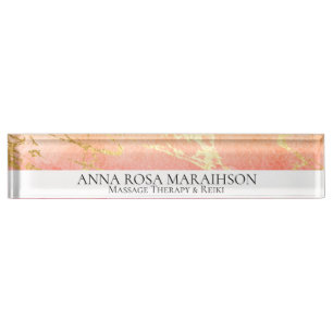 *~ Rosa Pfirsichfarben AP3 Schreibtisch Name Plaka Namensplakette